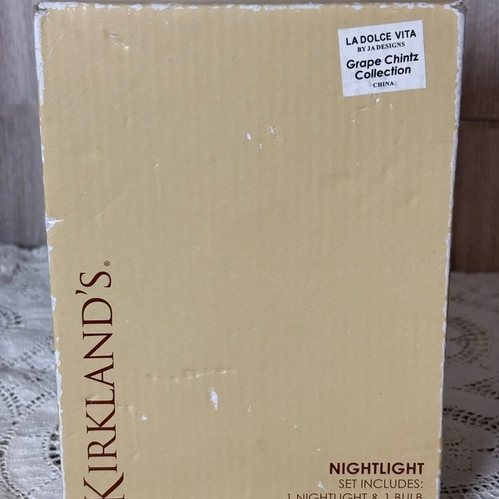 Kirkland’s JK Designs Grape Chintz Nightlight Teapot Set Retired